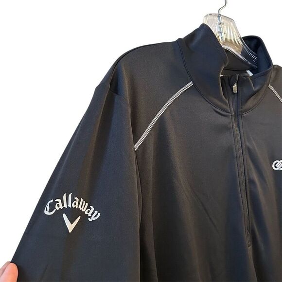 Callaway Men's 1/4 Zip Pullover Black XXL Golf Activewear Mock Neck - Picture 7 of 13